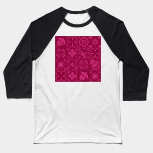 Mexican Pink Talavera Tiles Pattern by Akbaly Baseball T-Shirt